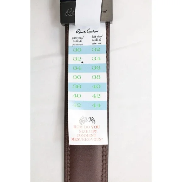 Robert Graham BAROLO REVERSIBLE BELT Tan/Brown Leather Men's Size: 34 $98 - Picture 4 of 6